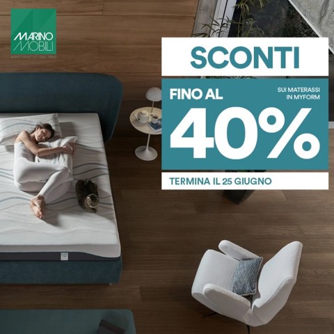 Sconti fino al 40% sui materassi in MyForm Dorelan