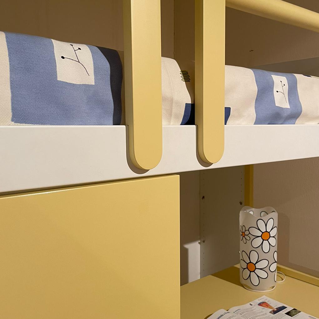 Letto a Castello Giessegi Mod. ECO Giallo e Bianco