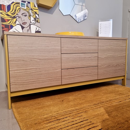 Credenza C671  Factory 3 ante Calligaris Natural e senape